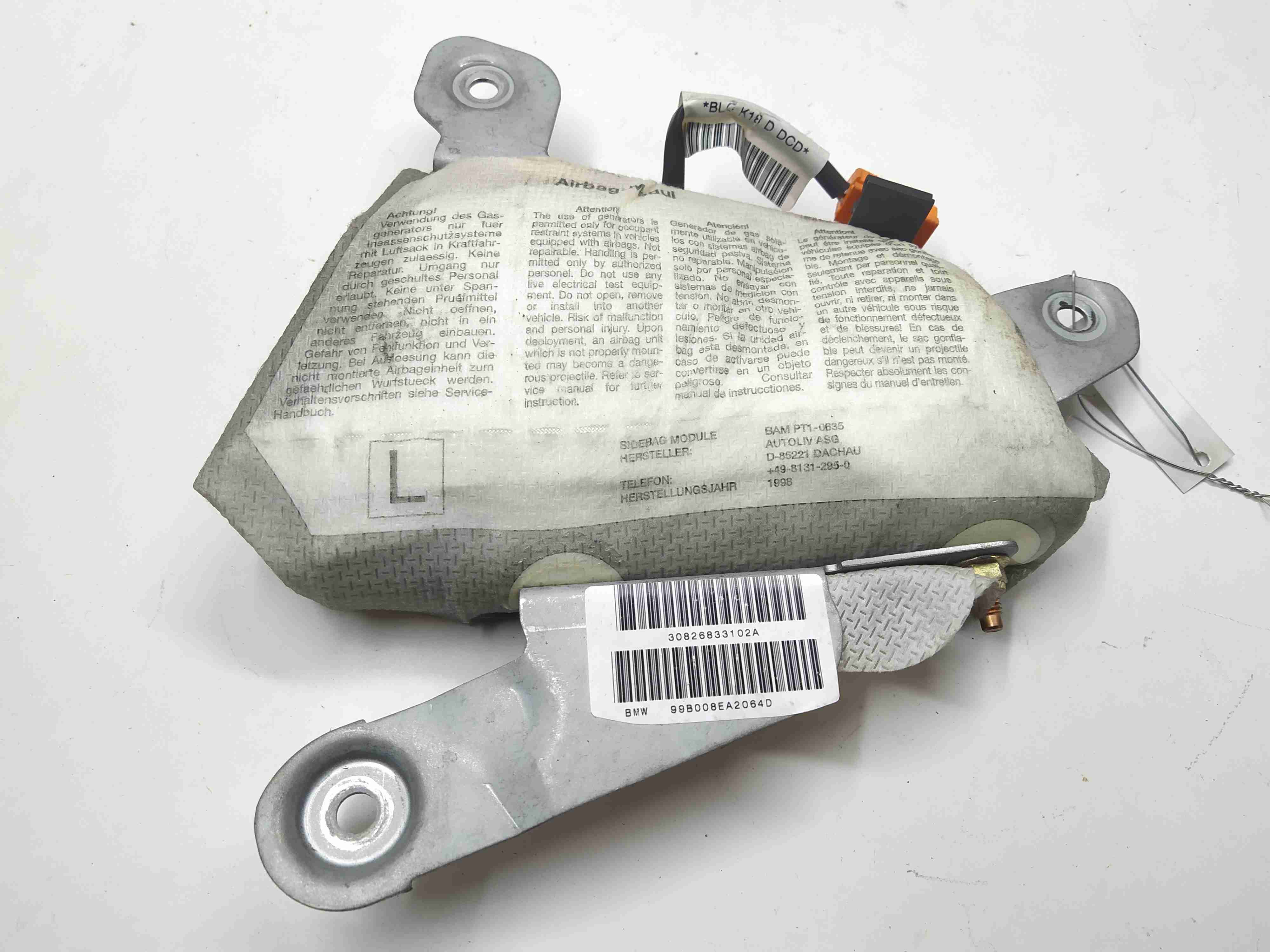 BMW 5 E39 5 E39 4 поколение (1995-2000) Подушка безопасности боковая (в дверь) передняя левая 72128268331,  8268331  002207