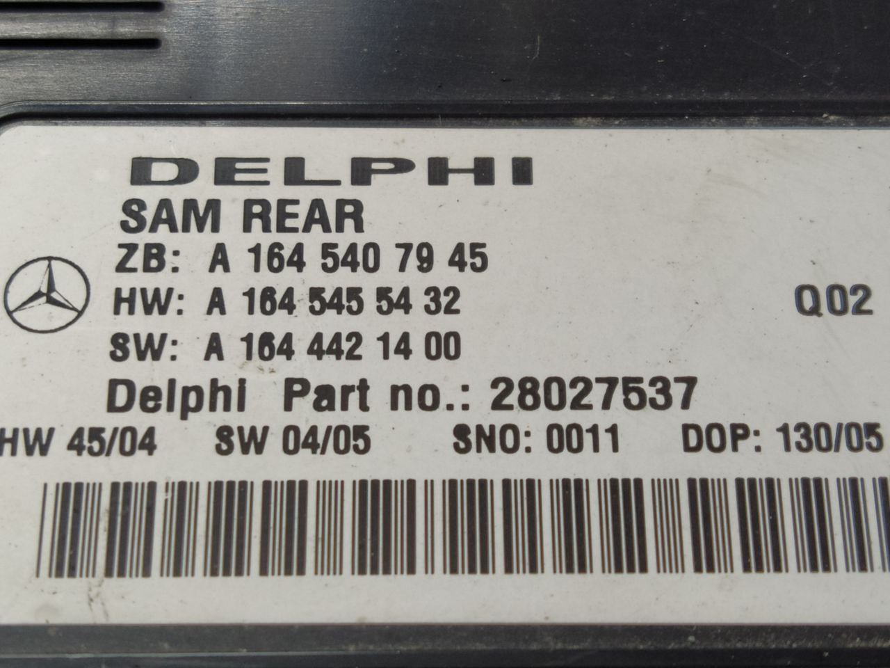 Mercedes ML W164 ML W164 2 поколение (2005-2008) Блок SAM A1645407945, 1645407945, A1645455432, A1644421400, 28027537  011533